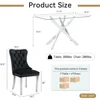 5 Piece Glass Dining Table Set, 51" Rectangular Glass Table and 4 Velvet Upholstered Chairs, Glass Dining Table Set for 4 3
