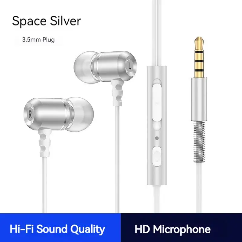 (حافظة سماعة أذن مجانية) سماعات أذن سلكية معدنية م...