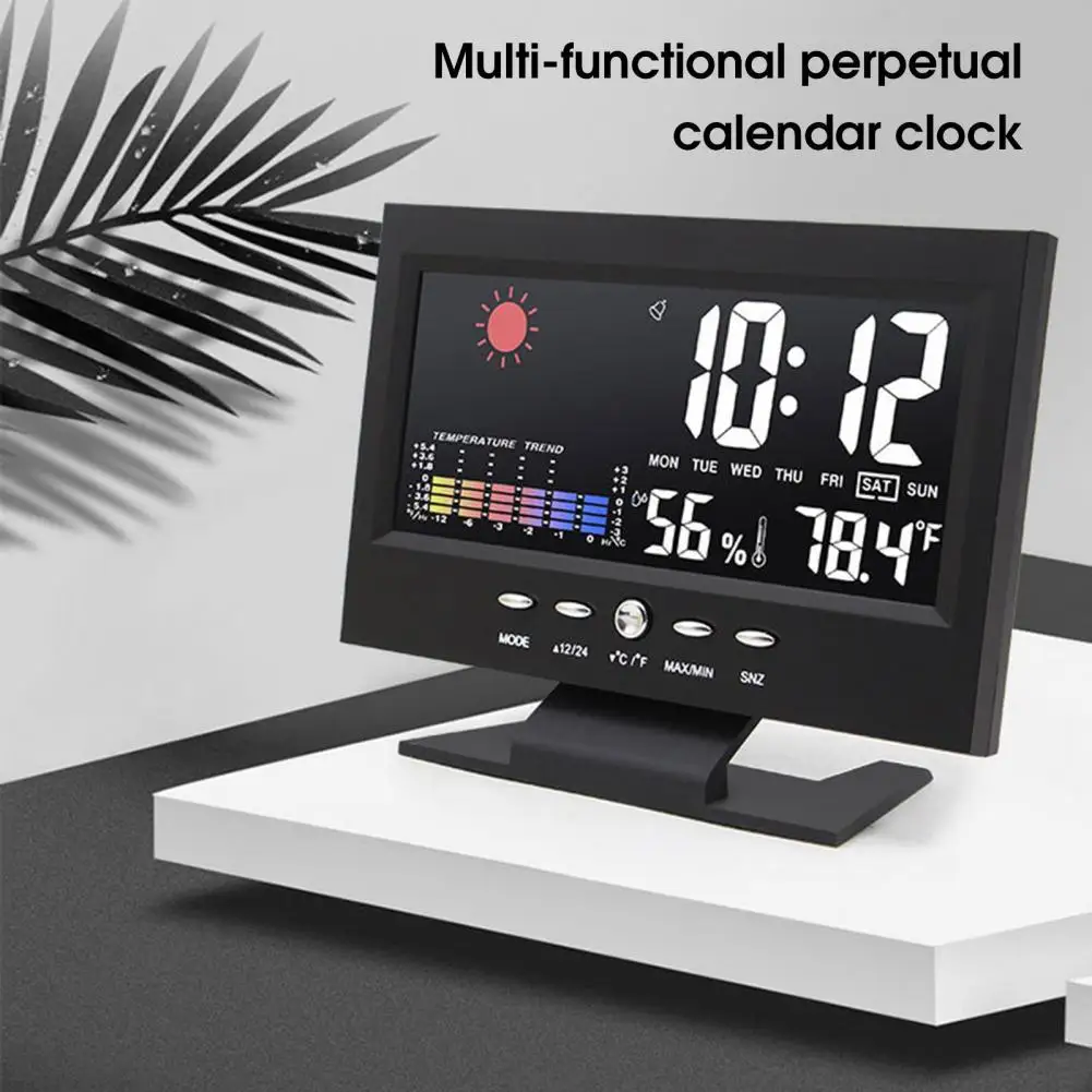 8082T Digital Clock Weather Forecast Perpetual Calendar LED Color