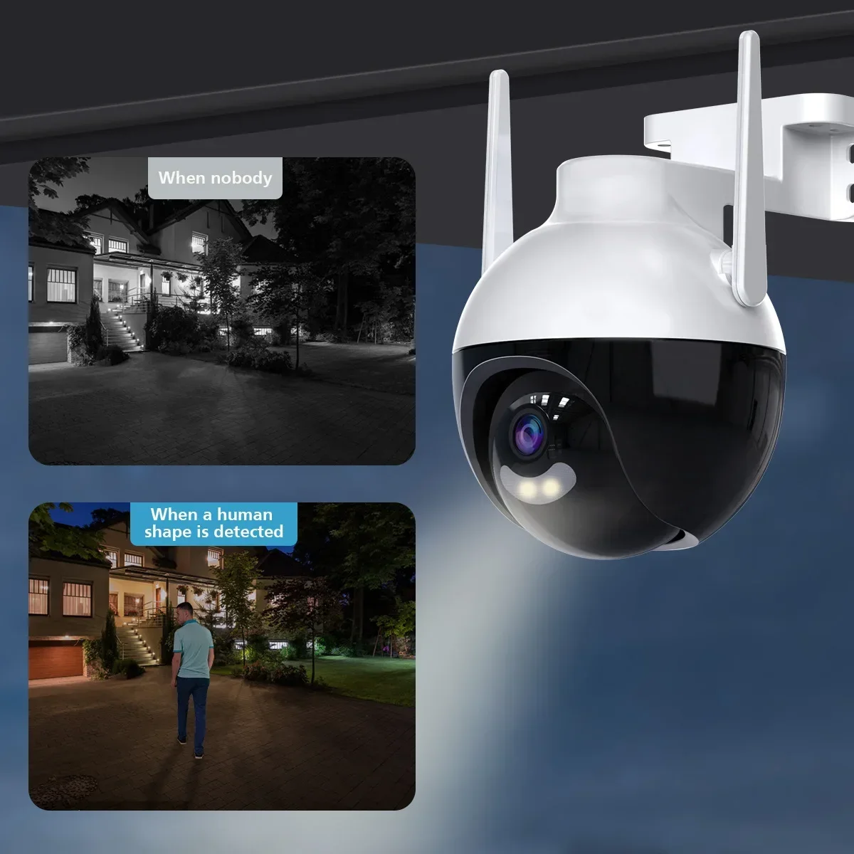 4K 8MP PTZ IP 카메라 5xZoom 인간 감지 비디오 감시 카메라 WiFi 실외 컬러 야간 투시경 보안 보호 카메라