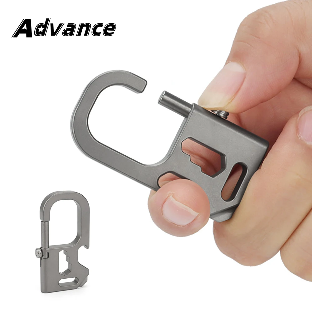 Titanium Alloy Buckle Keychain Multi Functional Screwdriver Bottle Opener Buckle Outdoor Tool EDC