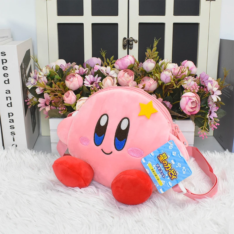 15CM Anime Kawaii Star Pink Kirby Plush Toys Single Shoulder Bag Plush Doll Oblique Cross Storage Package birthday Gift for Girl