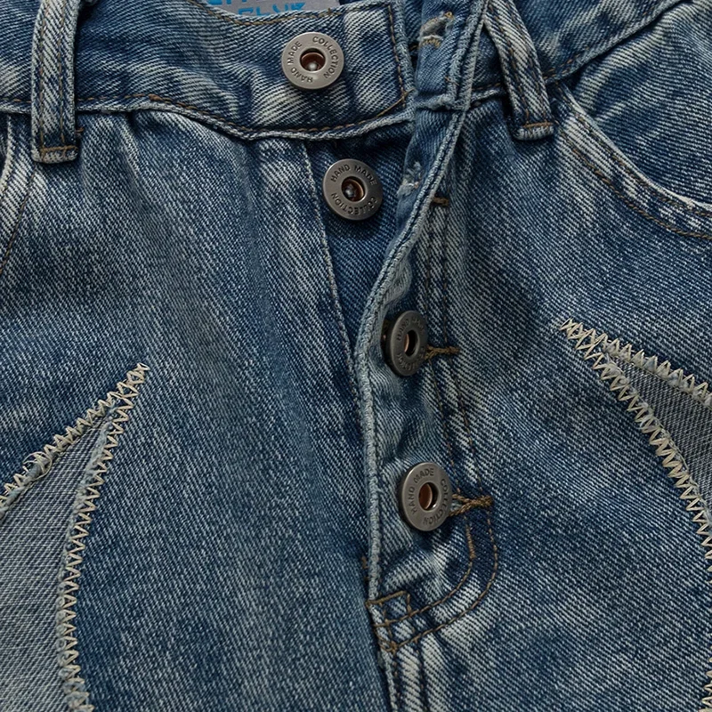 Aelfric Eden Graphic Embroidery Jeans Hip Hop Denim Pants Streetwear Men Denim Pants Harajuku Cotton Trousers Harem Pant Elastic