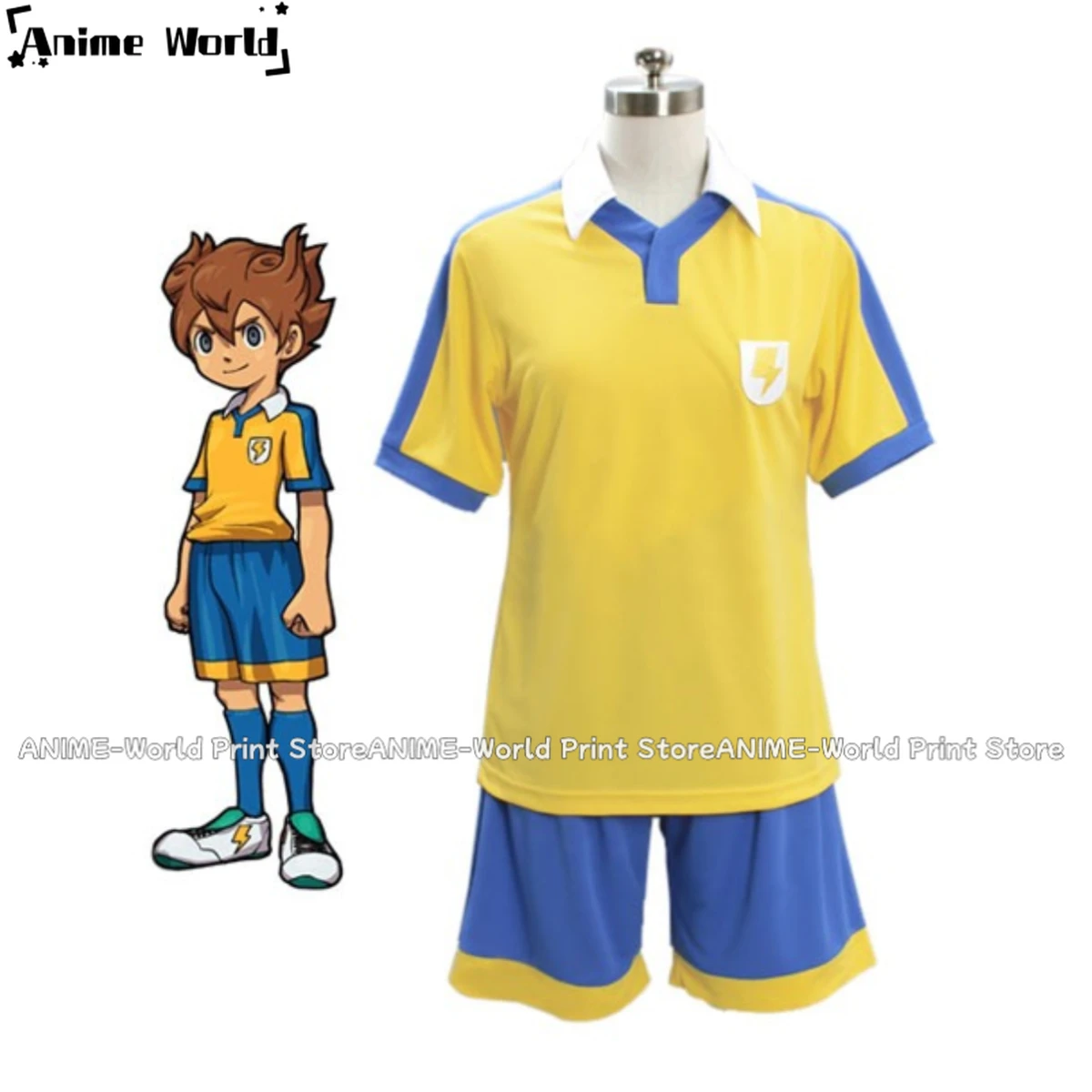 

》 Пользовательский размер 》 аниме иназума. Одиннадцать. Go Tenma Matsukaze Raimon Eleven футбольная команда летняя форма косплей костюм