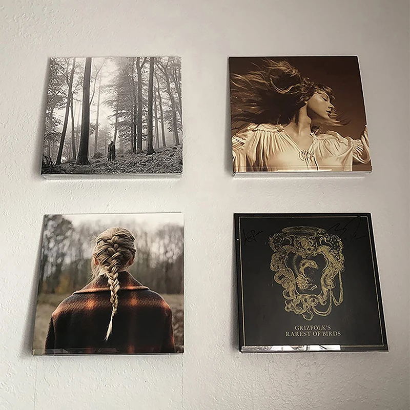 1 Set Clear Vinyl Record Shelf Wall Mount Holder Wall Acrylic Album Record Holder Display Your Daily LP For Home Decoration 3