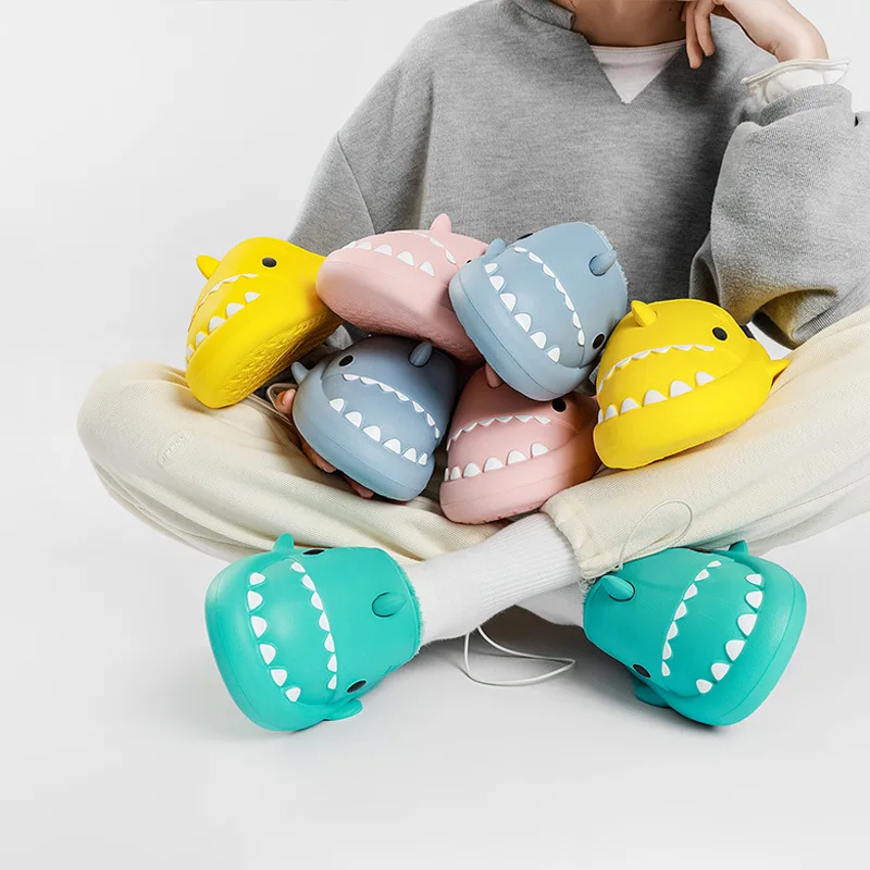 Comwarm Shark Plush Slippers For Women Men Autumn And Winter Warm Cartoon Cotton Slipper Non-Slip Waterproof Outdoor Home Shoes 6