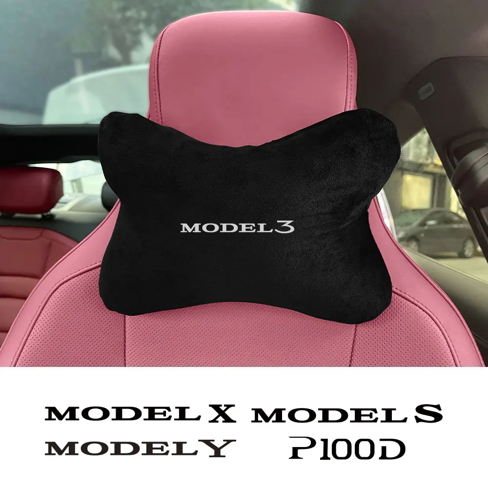 Car Seat Headrest Neck Pillow Headrest Head Neck Protector Cushion Support  Auto Accessories For Tesla Model 3 X S Y P100D SpaceX