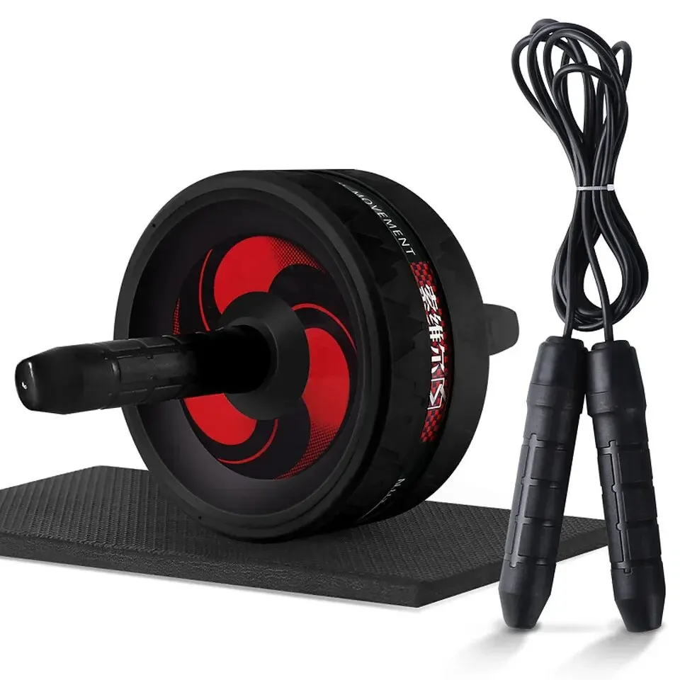 AB Roller&Jump Rope No Noise Abdominal Wheel AB Roller with Mat For Arm Waist Leg Exercise Gym Fitness Equipment abdominal wheel abdominal fitness instrument abdominal workout aids