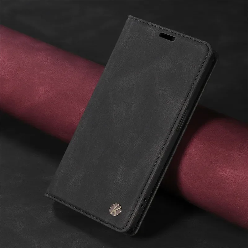 Leather Wallet Case with Holder & Flip Stand - Elegant Phone Book Cover