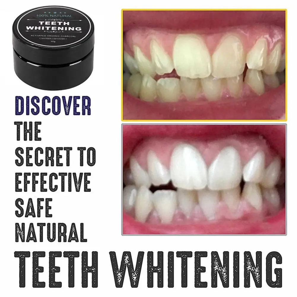 Teeth Whitening Powder Natural Activated Charcoal Breath Brightening Tartar Freshen Remove teeth whitening powder