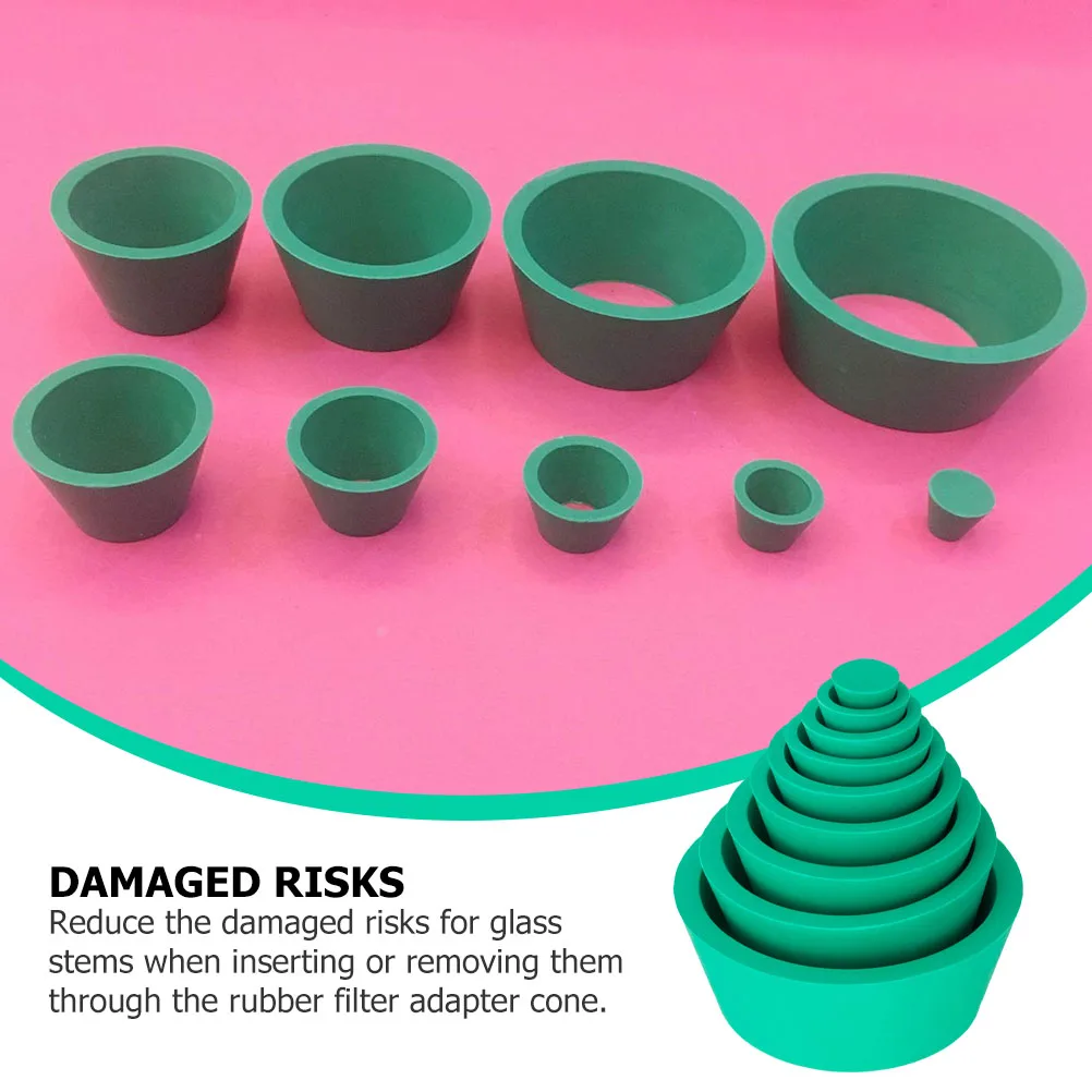 9pcs /Set Rubber Buchner Funnel Holder Filter Supporting Sleeve Plug For Filter Bottle Chemistry Laboratory Liquid Transfer