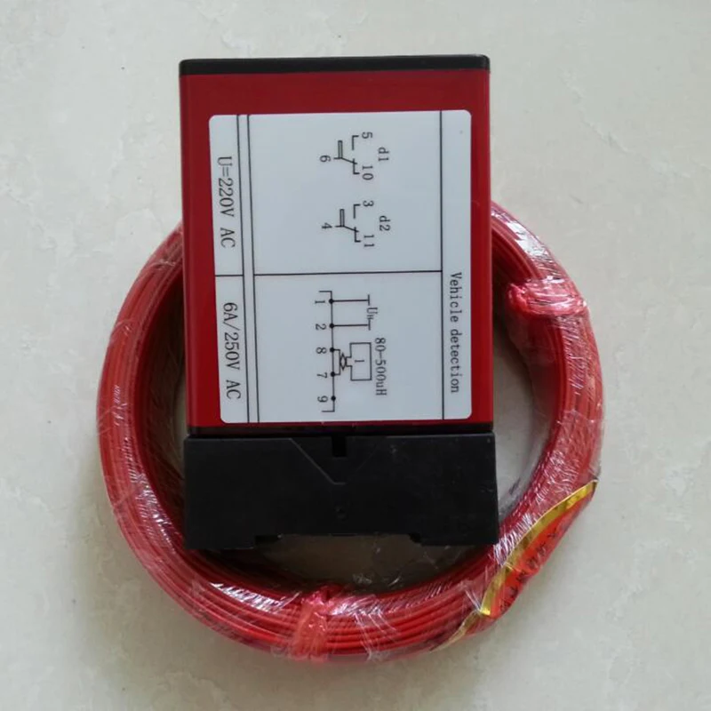 Car Parking Barrier 220v Ground Sensors Traffic Inductive single Loop Vehicle Detector with 50m 1.0mm loop coil
