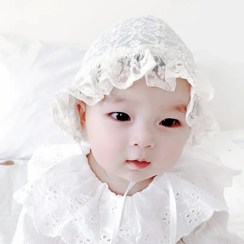 Lace Court Baby Hat Soft Breathable Cotton Newborn Infant Bonnet Cap Summer Summer Girl Sun Hat baby hat kids sun hat