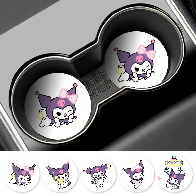 

Новинка, автомобильный Противоскользящий коврик Sanrio с подставкой для воды и кофе, мультяшное Оформление интерьера автомобиля