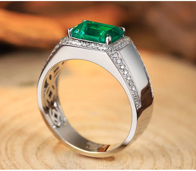 Handgemaakte Mannen Ringen Lab Gemaakt Emerald Ring 6ct Diamanten Cadeau  Voor Hem Kerstcadeau Ideeën Betaalbare Prijs - AliExpress