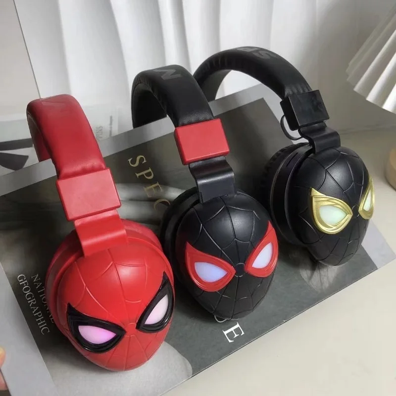 Disney Marvel Bluetooth Headphone Foldable Spider-Man Wireless Earphone HIFI Surround Sound Laptop Headset with Mic for Kids