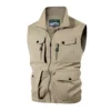 Men's Outdoor Casual Fishing Vest Spring Autumn Large Size Quick Dry Waterproof Multi-Pocket Vest for Middle-Aged And Elderly