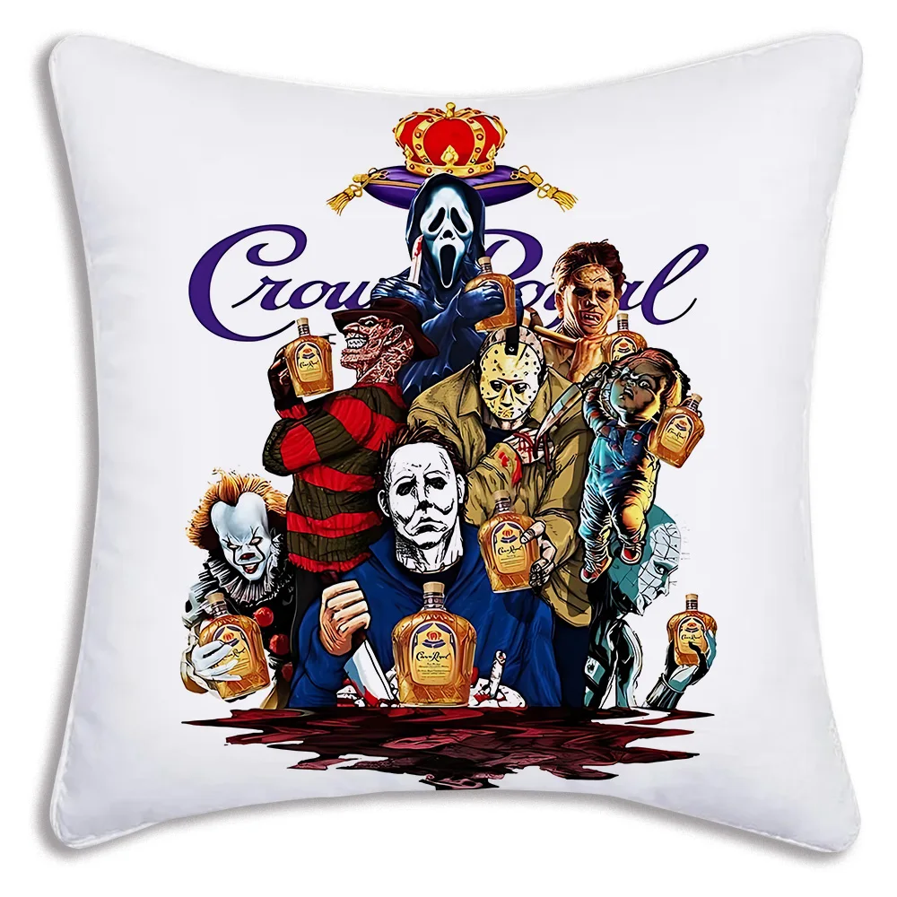 Horror Movie Pillow Covers Cartoon Sofa Decorative Home Double-sided Printing Short Plush Cute Cushion Cover 2