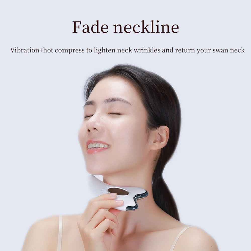 Electric Gua Sha Massager Microcurrent Face Lift Device Red & Blue Light Heating Beauty Skin Lifting Facial Body Massager