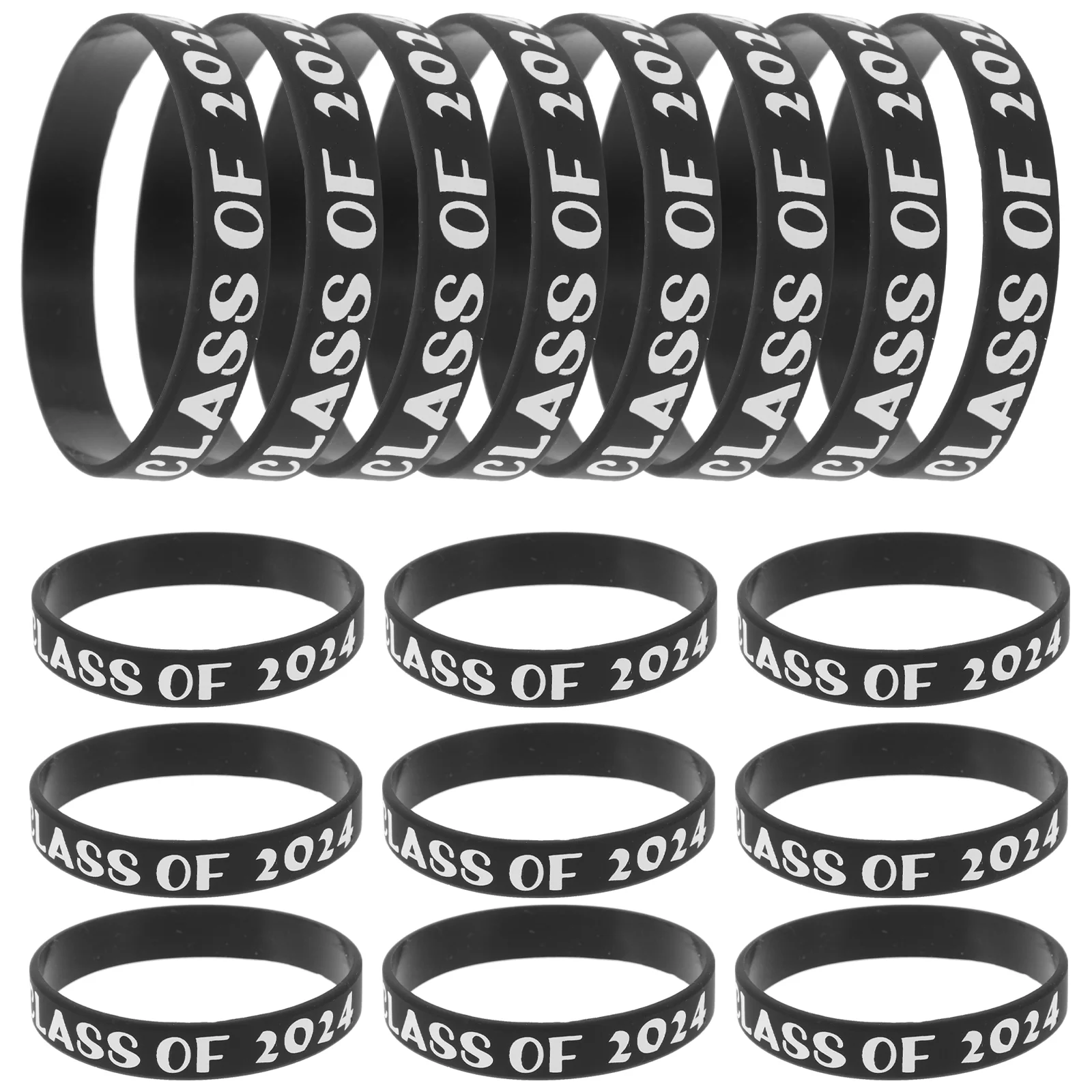 

"2024 Graduation Silicone Wristbands - Set of 50 for High School, College & University"