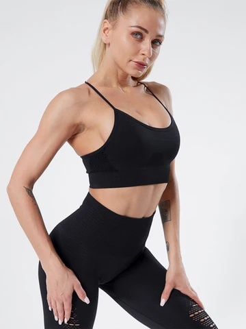 Women Sexy Crop Top Summer Workout Tank Top Women Fashion No Steel Ring Underwear Solid Color Thin Bra Women