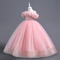 Robes de soirée pour filles, pour mariage, robe longue de demoiselle d'honneur, vêtements en Tulle pour enfants de 4 à 12 ans 6