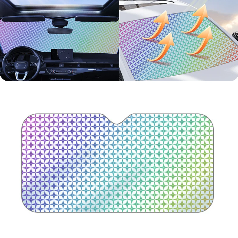 

130 см лазерный автомобильный передний ветровой экран солнцезащитный козырек выдвижной эта стандартная летняя теплоизоляция шторы аксессуары