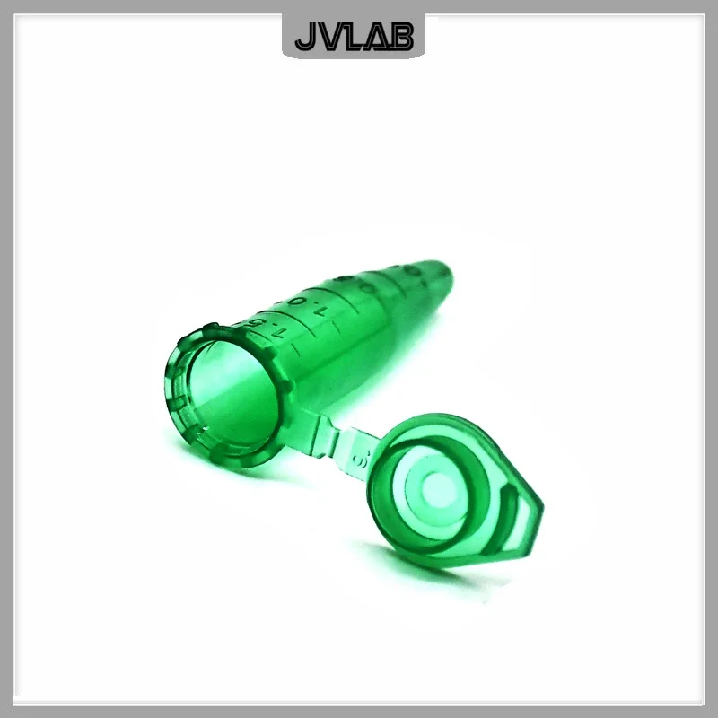 Centrifuge Tube Microtubes Centrifuge Tube 1.5ml Laboratory Centrifugal PCR Tube Bottom Tip Green Color Scale Locked Cover Pack of 500/PK