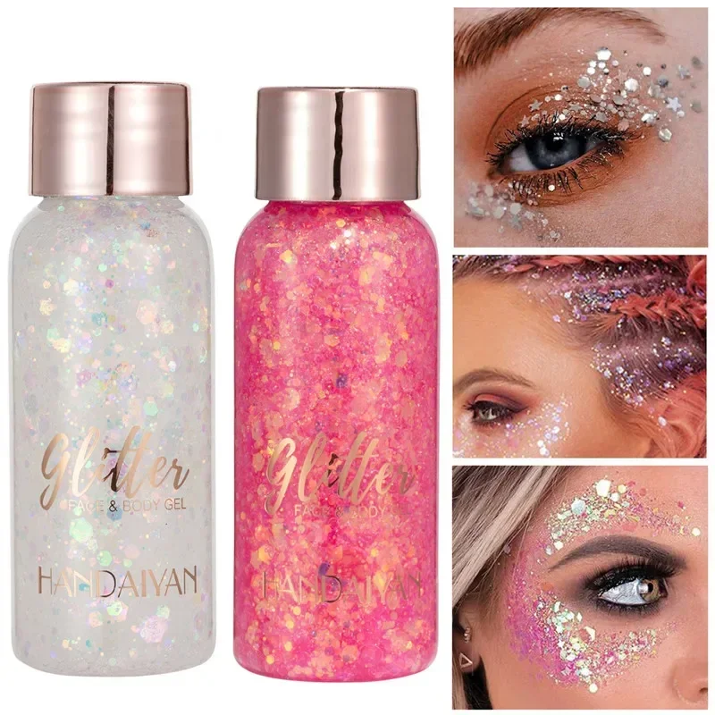 

Eyes Cosmetics Nail Hair Body Face Multifunctional Gel With Smear Spoon Flash Loose Sequins Cream Glitter Gel Makeup