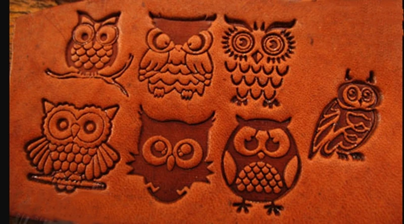 7pcs Owl pattern Hand-work unique design carving punches stamp craft leather with leather carving tools