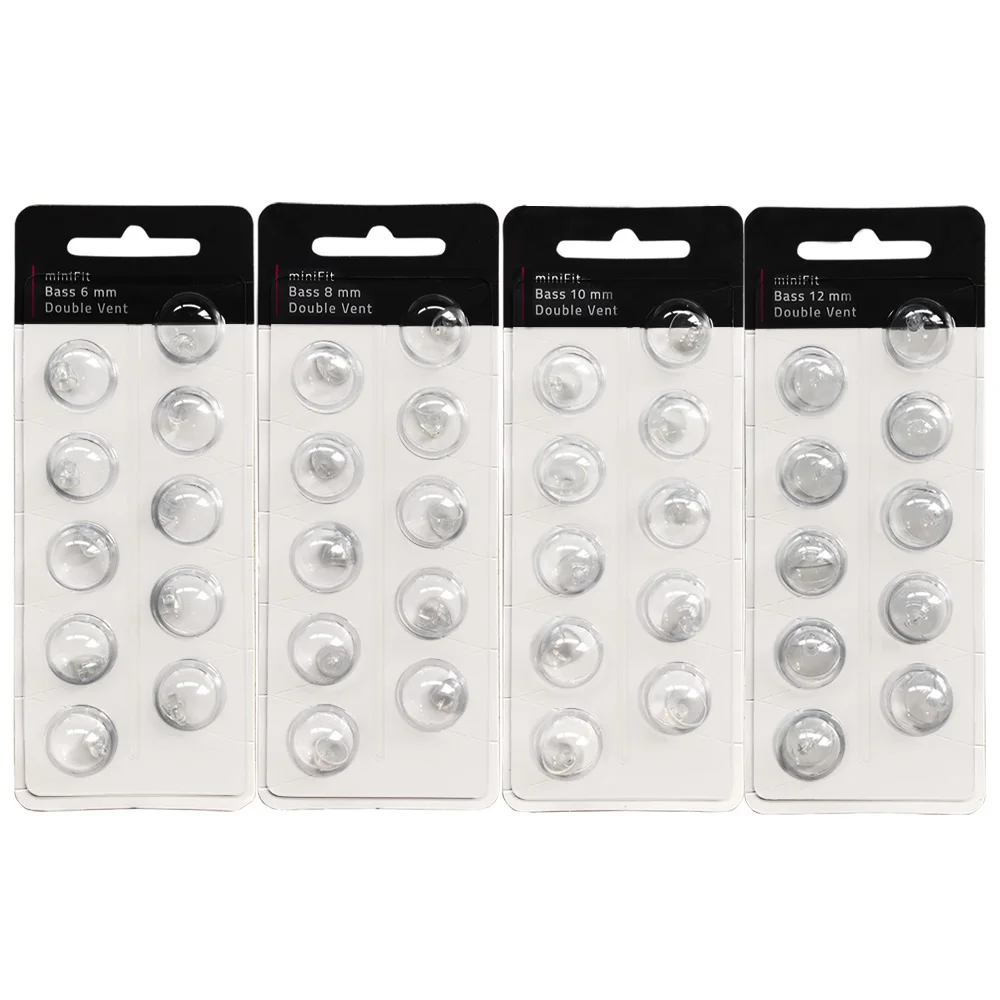 Oticon Hearing Aid Eartips MiniFit Bass Double Vent Replacement 6mm 8mm 10mm 12mm for Oticon RITEC RIC Hearing Aids