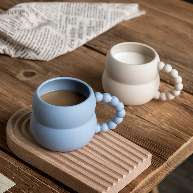 Cute Aesthetic Ceramic Mug Nordic Home Decor Coffee Milk Bubble Tea Cup  Taza Mugs Caneca Drinkware