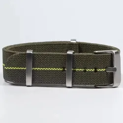 Bi - Color French Parachute Nylon Elastic Watch Strap - Military Style Bracelet - 20mm (30)
