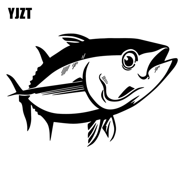 YJZT 15.5cmX10.2cm Interesting Animal Fish Tuna Silhouette Vinyl