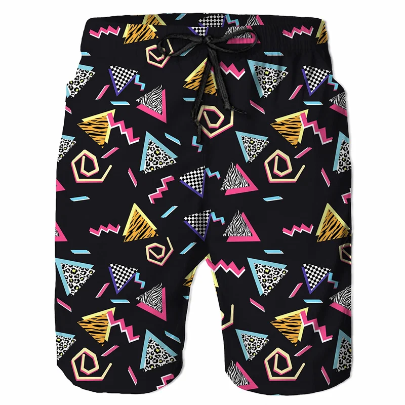 Cartoon Music Colorful Graffiti Beach Shorts Men 3d Print Swim Trunks Summer Surf Board Shorts 80s 90s Street Short Pants 5