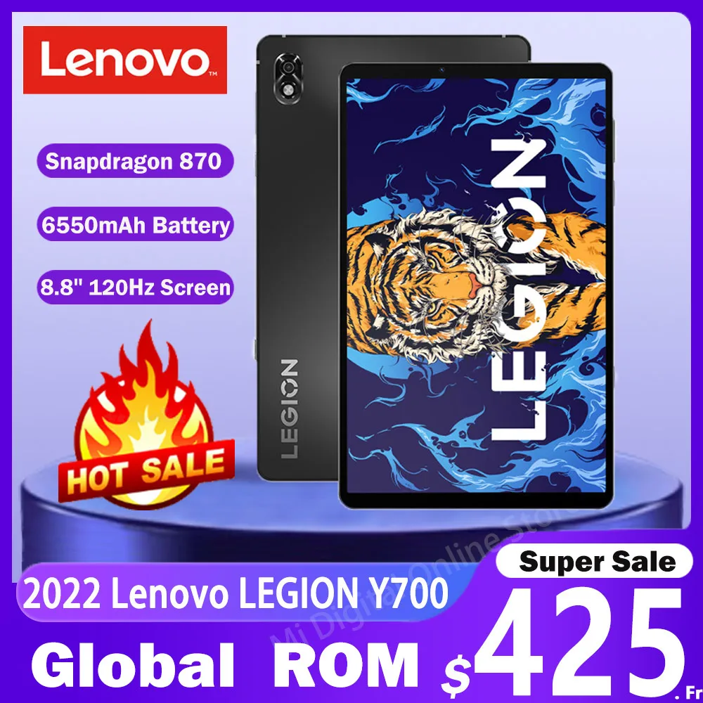 Global Rom Lenovo Legion Y700 Tablet Gaming 8g/12g Snapdragon 870 
