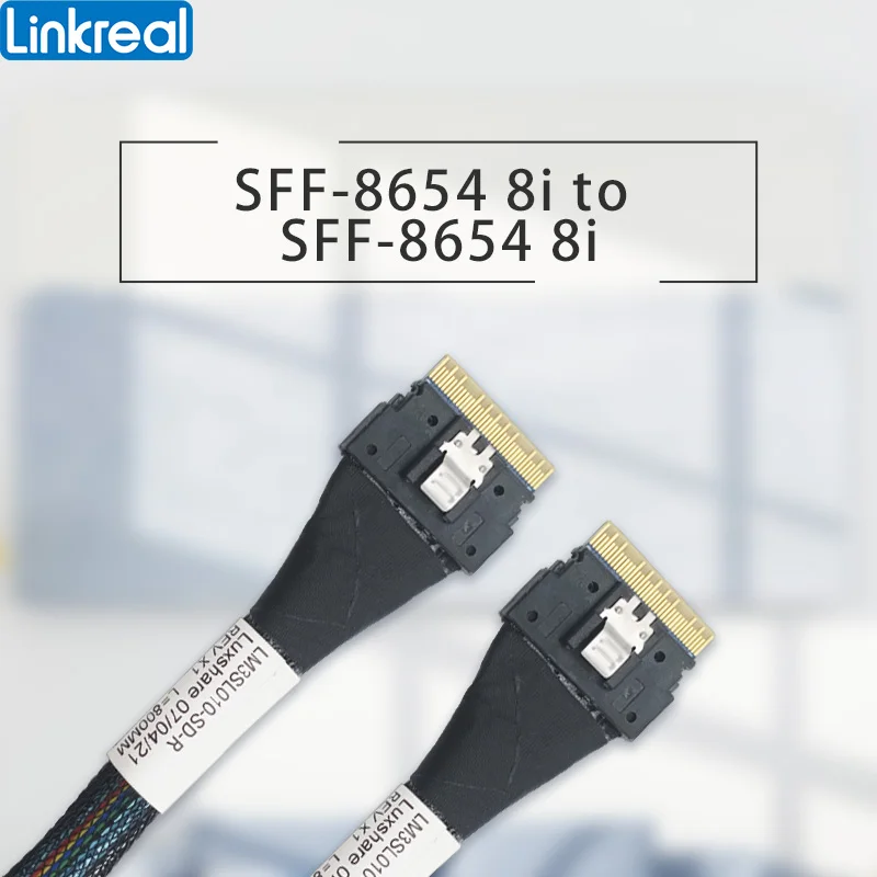 MCIO X8 74 Pin To SlimSAS 8i SFF-8654 Cable - 80cm High-Speed NVMe Data Cable For Storage & Servers