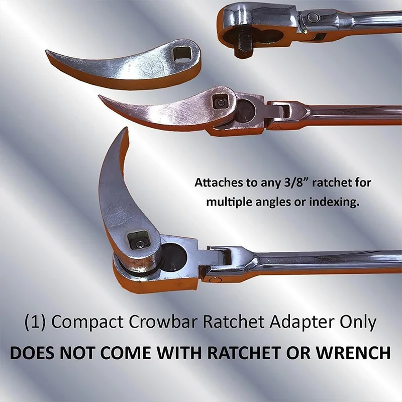 Crowbar adapter head tool Adjustable Angle head drop Forged steel pry bar for 3/8 inch ratchet 3.75 inch x0.6