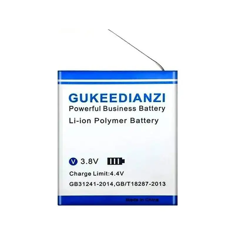 Batterie de rechange 1600mAh pour caméra sportive SJ5000X, présentée en angle montrant l'épaisseur.