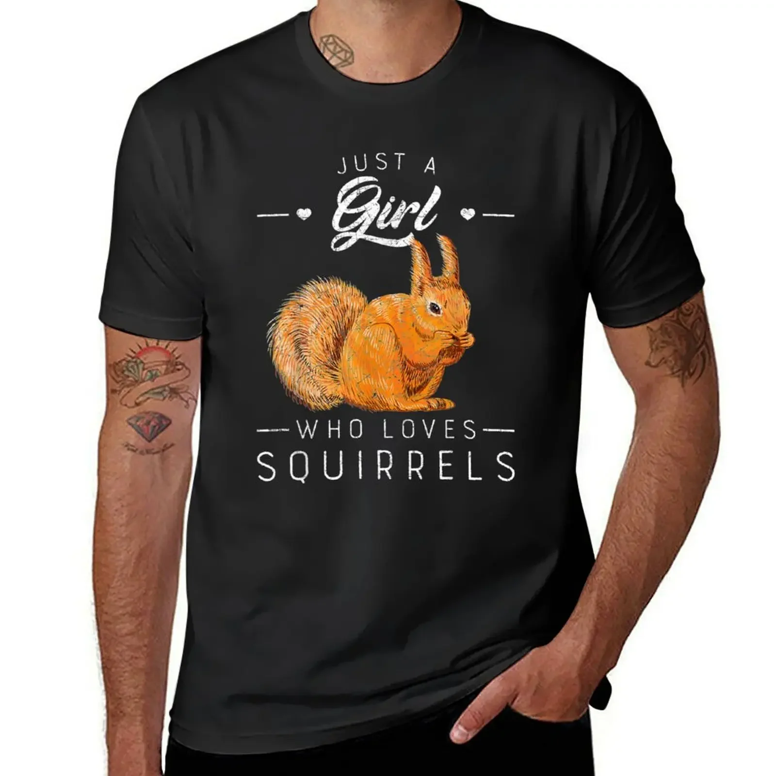 

Just A Girl Who Loves Squirrel T-shirt plain cute clothes sports fans men t shirts