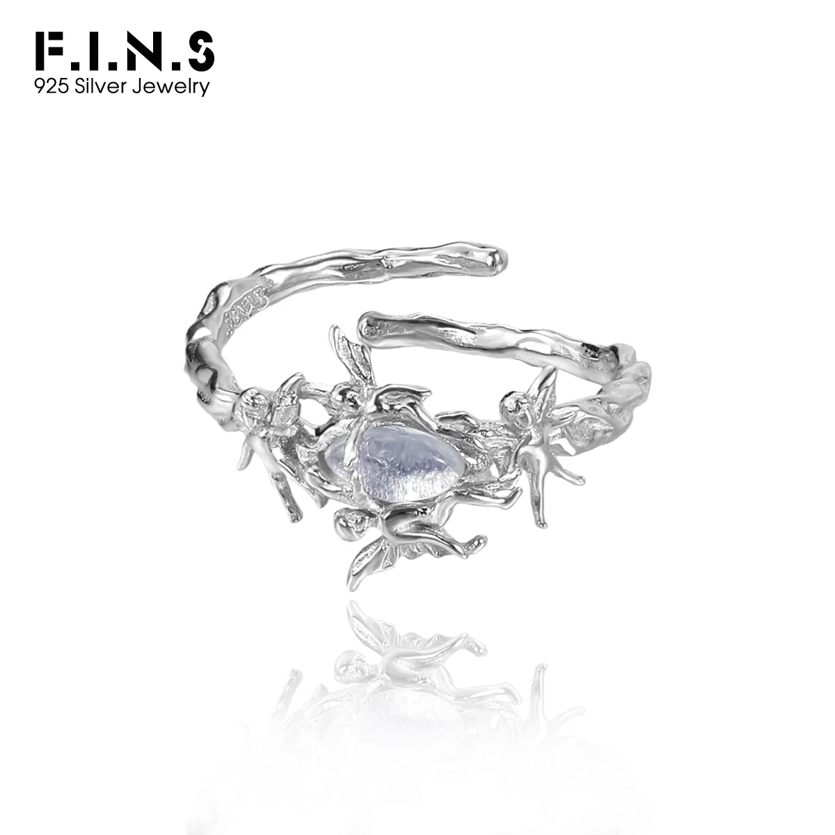 Original Elf Surround S925 Sterling Silver Opal Ring Women