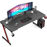 Gaming Desk Computer Desk with Carbon Fiber Surface, Gaming Table Z Shaped PC Home Office 63in, Computers Desks 2