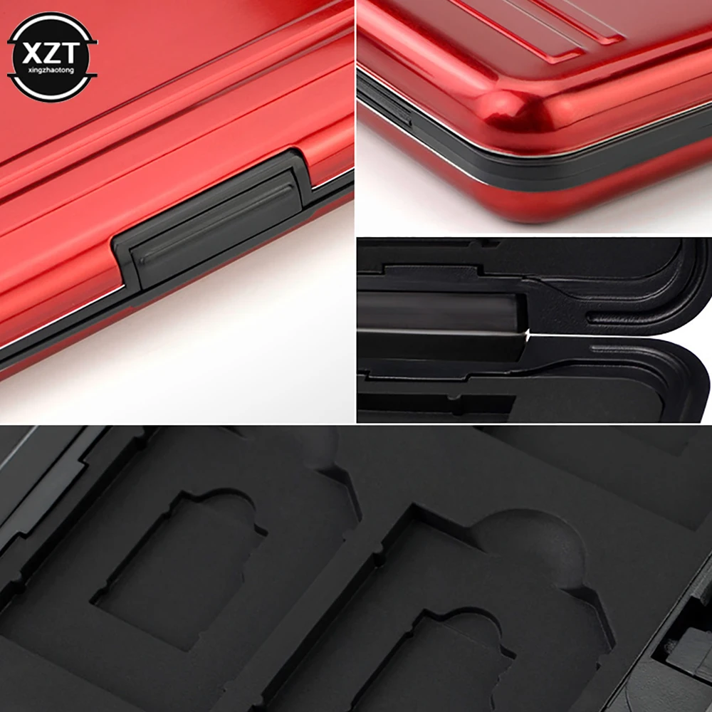 12 슬롯 방수 SD 카드 케이스 마이크로 SD 카드 홀더 Microsd 케이스 소프트 폼 내부 메모리 카드 보관함 (끈 포함)