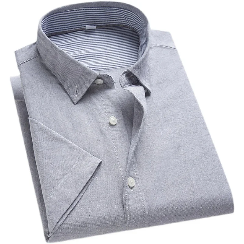 thumbnail image 1 of Camisa de manga corta para hombre, talla grande, tela Oxford, 100 % algodón, ropa informal de negocios para verano, ropa de moda, tallas 7XL, 8XL, 9XL, 10XL, 1 of 4