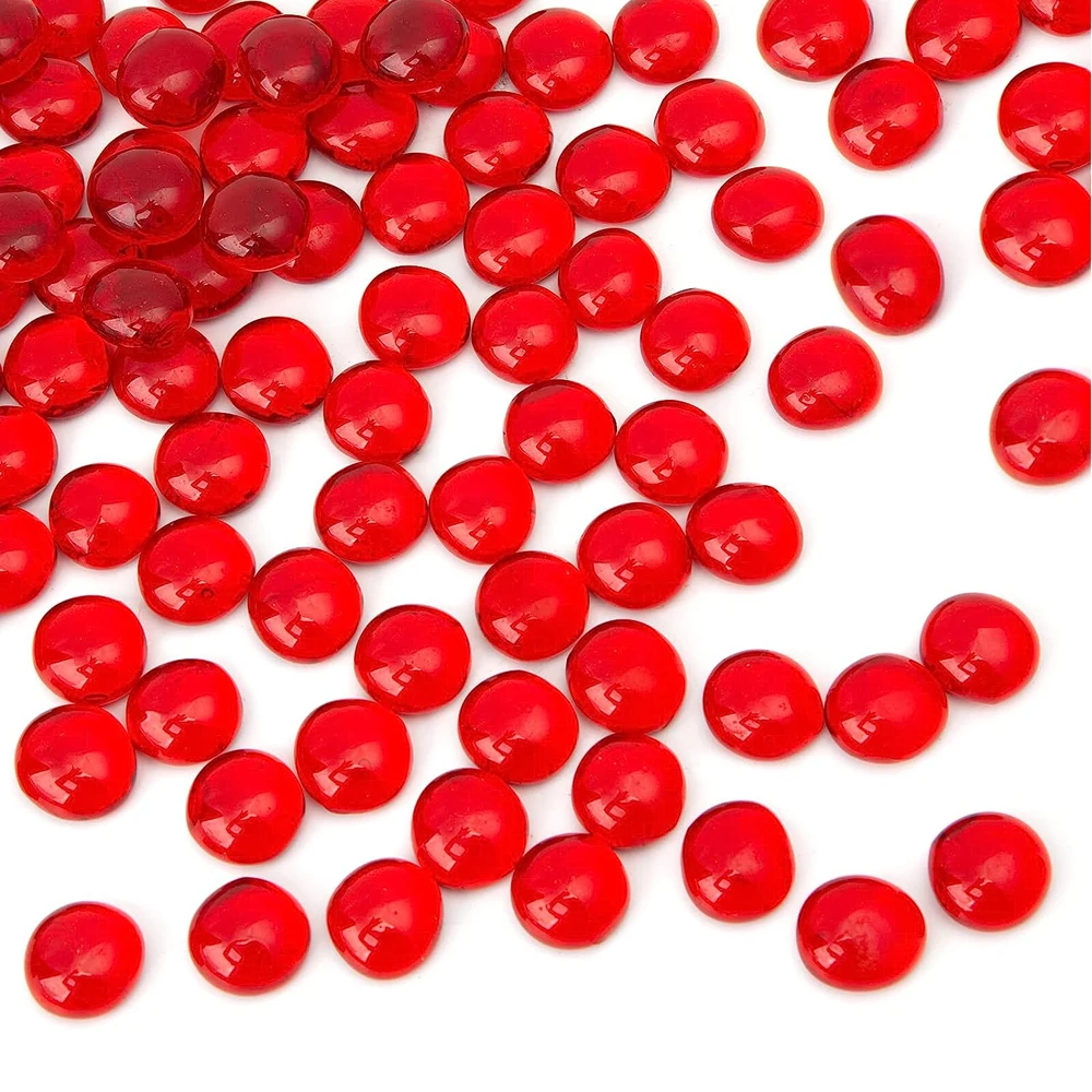 Vase Filler Glass Round 0.6 Marbles Red, 28 lbs
