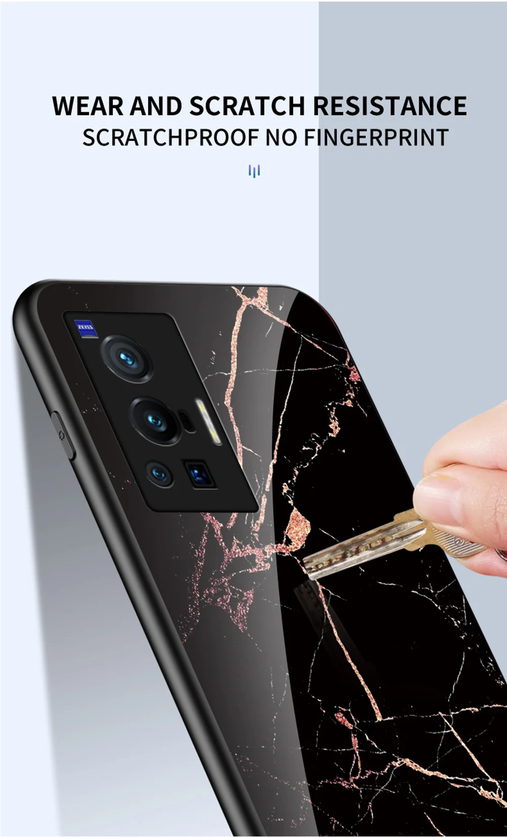 X80 Pro Plus Custodia DECLAREYAO Custodia rigida in vetro per VIVO X70 X60 X50 X30 X27 X23 X20 X9 S Custodia in silicone Ultra sottile Tempere_voghion.com