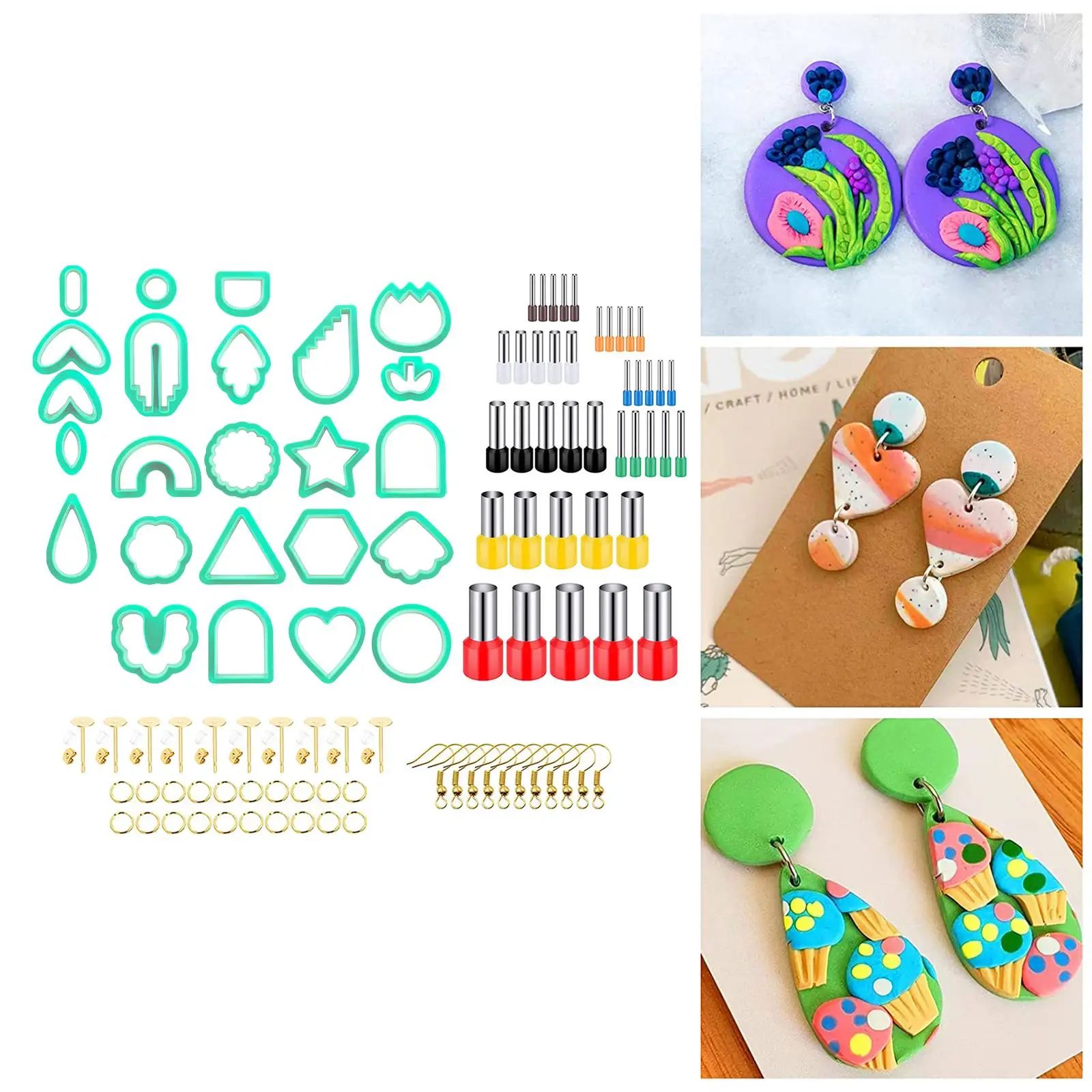 114 Pieces Cutters for Polymer Clay Earrings Clay Earring Cutter Geometric  24 Shapes Earring Making Kit for Polymer Clay Earring - AliExpress