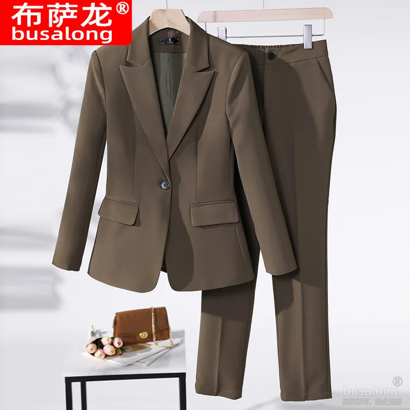 

2023 Spring and Autumn Long Sleeve Ol Business Wear Women's Suits Suit Pants Business Formal Wear Graceful Fashionable Set Overa