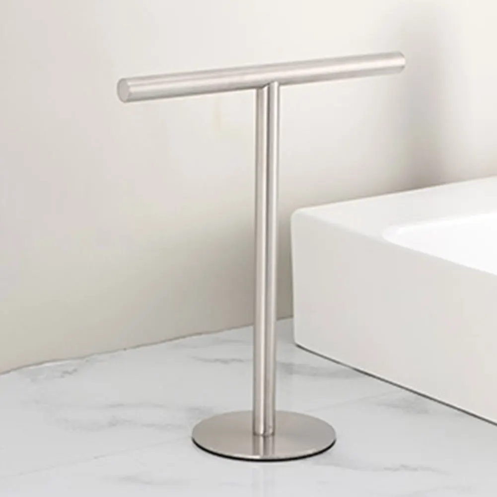 Stainless Steel Hand Towel Holder T-Shape Towel Bar Rack Bath Towel Bar Stand for Bathroom Kitchen Vanity Countertop