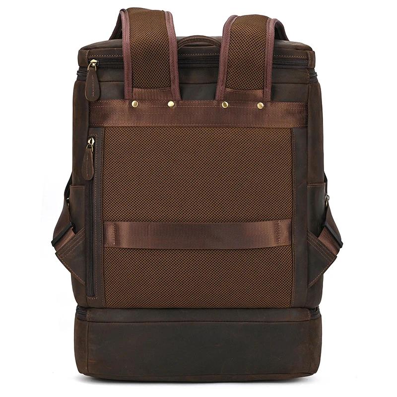 Dry Wet Separation Men Backpack Retro Style Travel Bag For Male Original Handmade Leather Outdoor Bagpack Multifunction Mens